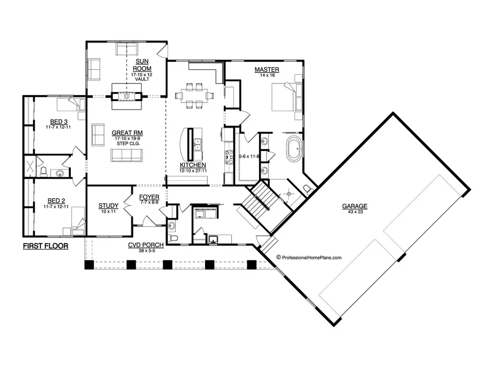 The Anderson main level floor plan